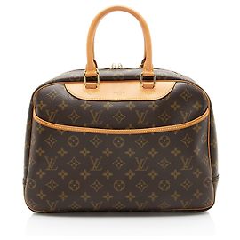 Louis Vuitton Vintage Monogram Canvas Deauville Satchel Brown