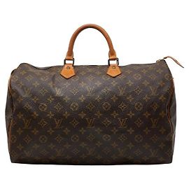 Bolso de mano Louis Vuitton Speedy40 Monogram Castaño