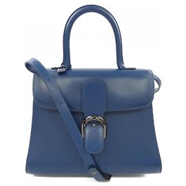 Borsa Brillant in vitello box di Delvaux Blu Blu navy