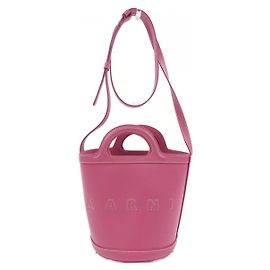 Bolsa de couro de bezerro Marni SCMP0056U0 LV589 Rosa