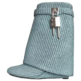Givenchy blue straw boots Blue