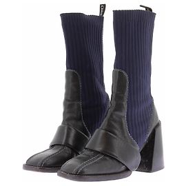 Chloé Botas de couro preto e marinho Preto
