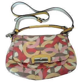 Sac à main Coach multicolore Marron Rose Multicolore Beige Jaune