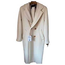 Abrigo de Lana y Cachemira Crema Max Mara Crudo