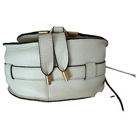 Chloé Bolsa de Ombro Chloe Marcie em Couro Branco Branco