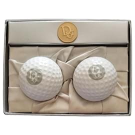 Bolas de golf Christian Dior Blanco Gold hardware