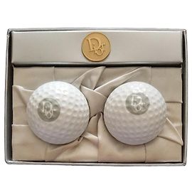 Bolas de golfe Christian Dior Branco Gold hardware