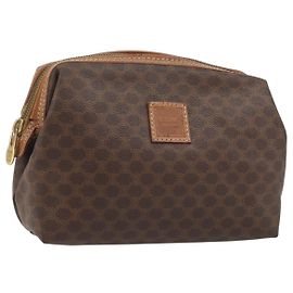 Céline Pochette en toile Macadam CELINE en cuir PVC marron doré Auth mr2257 Marron Doré