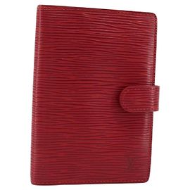 LOUIS VUITTON Epi Agenda PM Day Planner Cover Red R20057 LV Auth BA11766 Red