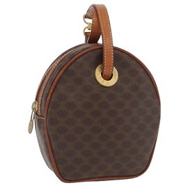 Céline Bolsa de Ombro em Lona Macadam CELINE em Couro PVC Marrom Dourado Auth ka3558A Marrom Dourado