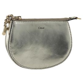 Chloé Pochette en cuir Chloe Argent Or Auth 174214A Argenté Doré