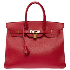 Hermès Bolso HERMES Birkin 35 en Cuero Rojo - 103417 Roja