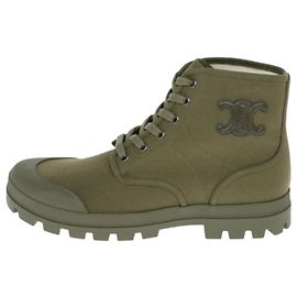 Céline Celine Damen Patapans Wanderschuhe aus Canvas Khaki