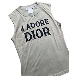 Camiseta sin mangas Christian Dior J'adore Dior Caqui Algodón Caqui
