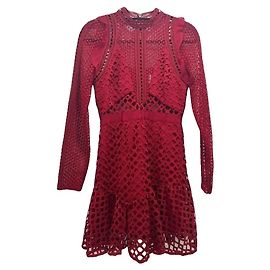 Self portrait Robe mini en dentelle rouge Self-Portrait Rouge