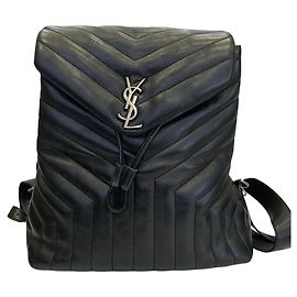 Zaino Saint Laurent Loulou Medium in pelle nera Nero