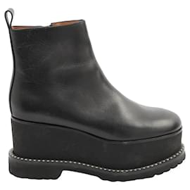Givenchy Platform Ankle Boots Black Leather Black
