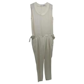 Givenchy Sleeveless Silk Jumpsuit Eggshell Eggshell