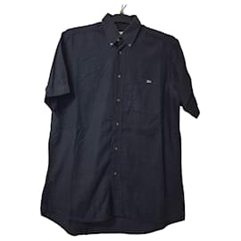 Camicia Lacoste nera a maniche corte Nero