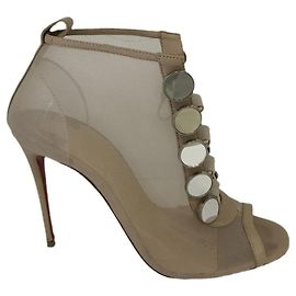 Christian Louboutin Marikate heels beige mesh and leather Beige