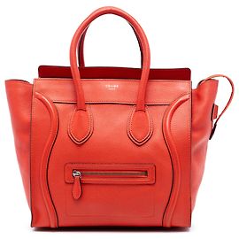 Céline Celine Mini Borsa da Viaggio in Pelle Granulata Arancione Arancione