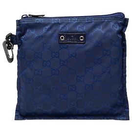 Gucci Blue GG Nylon Pouch Blue