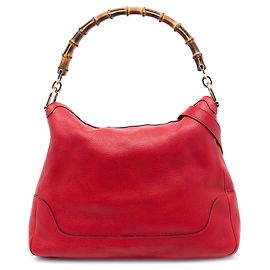 Bolsa Bamboo Diana em couro de bezerro vermelho Gucci Vermelho