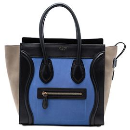 Céline Borsa da viaggio Celine in pelle di vitello e suede tricolore blu Blu