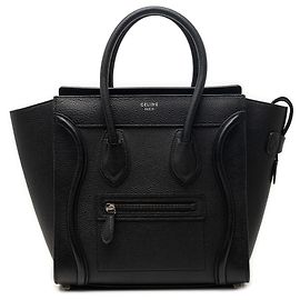 Céline Borsa da viaggio Celine in pelle di vitello micro goffrata nera Nero