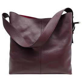 BORSA ALEXANDER MCQUEEN T-BAR SLING IN PELLE GRAIN BORDEAUX Bordò