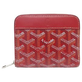 GOYARD MATIGNON RED CANVAS WALLET BILLFOLD Red