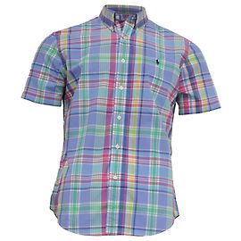 Camicia a quadri con bottoni e maniche corte Ralph Lauren in cotone multicolore Multicolore