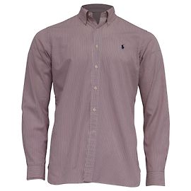 Gestreifte Ralph Lauren Button-Down-Hemd aus rosa Baumwolle Pink