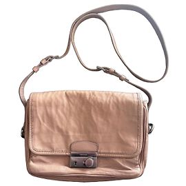 Bolsa de couro Prada Vitello Shine em bege Rosa