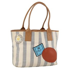 Vivienne Westwood Tote Bag Canvas Navy Silver Auth BAZ683A Silvery Navy blue