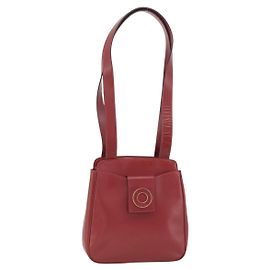 Céline Sac Tote Circle en cuir or bordeaux Auth SW2245A Doré Bordeaux