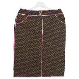 FENDI Zucca Canvas Rock Schwarz Braun Auth AMZ177V Braun Schwarz