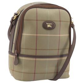 Borsa a Spalla Burberrys Nova Check in Tela Marrone Oro Auth BA11547 Marrone D'oro
