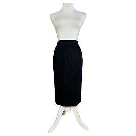 Céline Vintage Celine Paris Wool Skirt Black 36/S Black