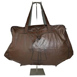 Vintage Fendi Polyester Leather Handbag Brown Brown