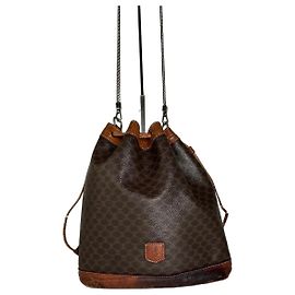 Céline Vintage Celine Triomphe Monogramm SEAU Ledertasche Braun Braun