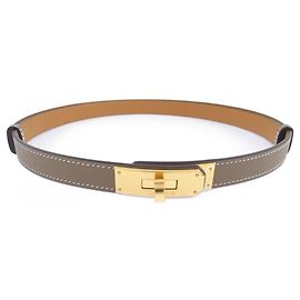 Hermès Hermes Kelly 18mm Beiger Standardgürtel Beige