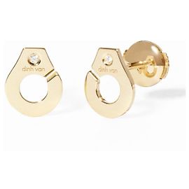 Orecchini Dinh Van R 7.5 in oro giallo con 2 diamanti D'oro