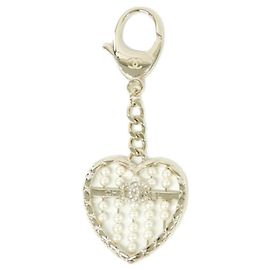 Portachiavi Chanel ABG045 Bianco D'oro