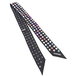 Sciarpa in seta multicolore nera Chanel Nero Multicolore