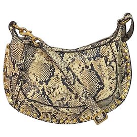 Isabel Marant Bolsa de ombro em couro estampado de cobra Marrom Preto Impressão em python