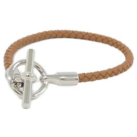 Hermès Hermes Glenan T2 Charm Bracelet Brown Silvery Golden