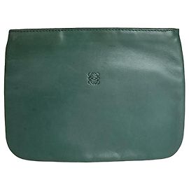 Clutch de couro Loewe vintage verde Verde