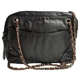 Sac à caméra vintage CHANEL Noir