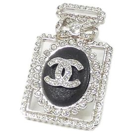 Spilla in pelle nera e argento Chanel AB9257 Nero Argento